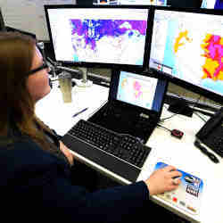 A physical scientist in 2019 working on weather models at the National Water Center in Tuscaloosa, AL.