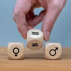 dice indicating gender equality-inequality