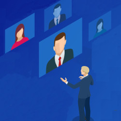 videoconference, virtual meeting, illustration