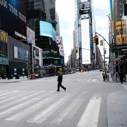 One Man In Empty Time Square