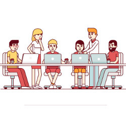 work team, illustration