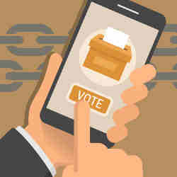 Voting on a smartphone handset. 