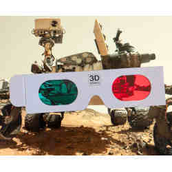 The Mars Rover and some low-tech 3D glasses. 