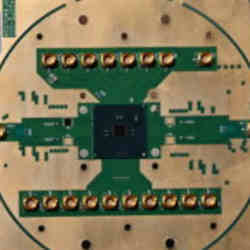 Intel's Horse ridge chip, on a printed circuit board. 