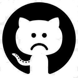 sad face on Github Octocat, illustration