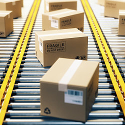 boxes on conveyor belt