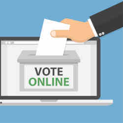 Artist's represention of voting online.