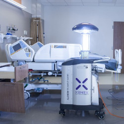 Xenex pulsed xenon UV disinfection system in hospital setting