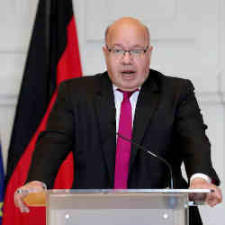 German Economy Minister Peter Altmaier addressing the media. 