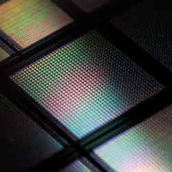A closeup view of the neuromorphic chip.