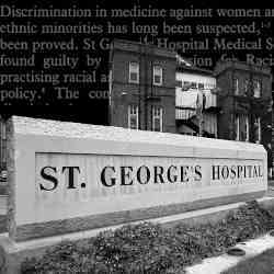 St. Georges Hospital Medical School in London, where an algorithm to screen student applications for admission was found to be biased.