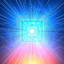 Artist's conception of a quantum computing chip.
