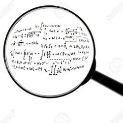 magnifying glass and math formula