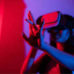 Using a virtual reality headset.