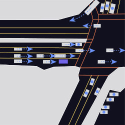 predicted locations of cars based on the Prediction Dataset, illustration