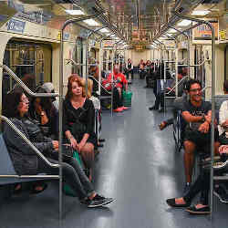 Passengers on the subway system in So Paulo, Brazil.