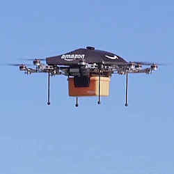 An Amazon delivery drone.