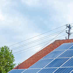 Most homes with solar power are connected to the electrical grid.