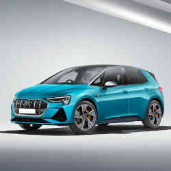 A speculative rendering of an electric Audi hatchback.