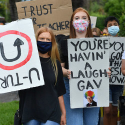 student protesters in South Staffordshire, England