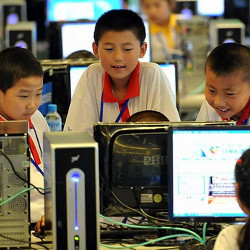 Chinese students in a computer lab