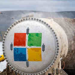 Microsoft's datacenter after being raised from the ocean floor. 