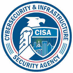 A CISA logo. 