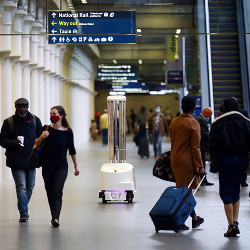 UV-radiation robot at St. Pancras International station