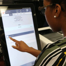 voting machine demonstration in Georgia