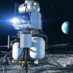 Artemis spacecraft on the Moon, illustration