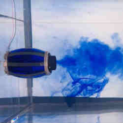 The Squidbot demonstrates the water-jet propulsion it uses for locomotion.