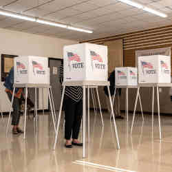 The first day of in-person voting in Adel, IA. 