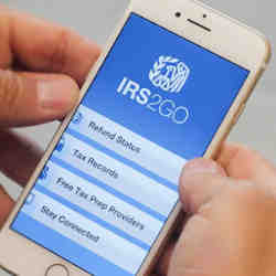 The IRS app on a mobile phone.