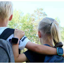 Children wearing smartwatches. 