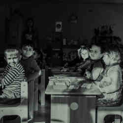 Young children in class. 