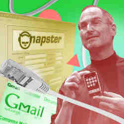 The rise and fall of Napster; Steve Jobs unveils the iPhone; the advent of Gmail; more.