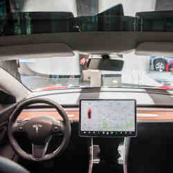 An interior view of Tesla's Model 3.