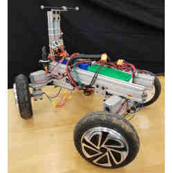 The AGRO robot features four steerable wheels with in-hub motors.