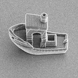 The 30-micrometer-long boat.