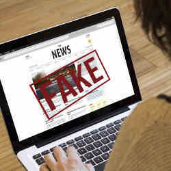 Reviewing a site tagged as "Fake News."