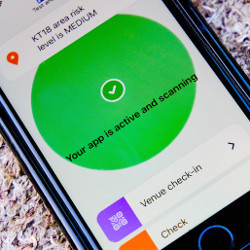 NHS Track and Trace service on smartphone