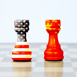 U.S. and China chess pieces