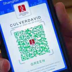 CNN International Correspondent David Culver shows his health QR code in Shanghai.