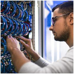 worker checking servers