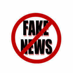 'No Fake News allowed' sign.