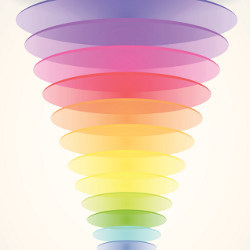layered colored disks, illustration
