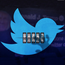 Twitter bird with digit combination lock