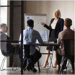 businesswoman making a presentation