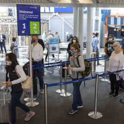 Passengers checking in at Chicago's O'Hare International Airport. 
