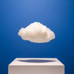 cloud floats above a physical platform, illustration